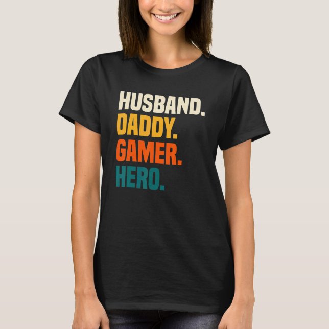 Camiseta Mens   Husband Dad Father Gamer Gaming (Anverso)