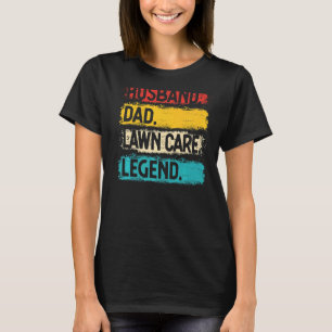 Camiseta Mens Husband Dad Lawn Care Legend Mower Gardener L