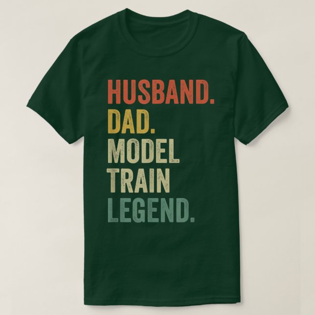 Camiseta Mens Husband Dad Model Railroad Legt Train Condu (Diseño del anverso)
