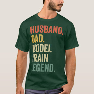 Camiseta Mens Husband Dad Model Railroad Legt Train Condu