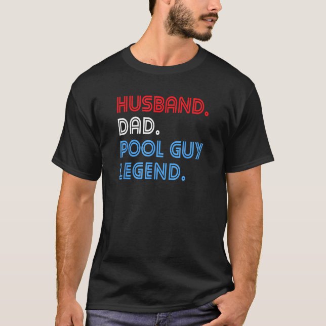 Camiseta Mens Husband Dad Pool Guy Legend Patriotic 4th of  (Anverso)