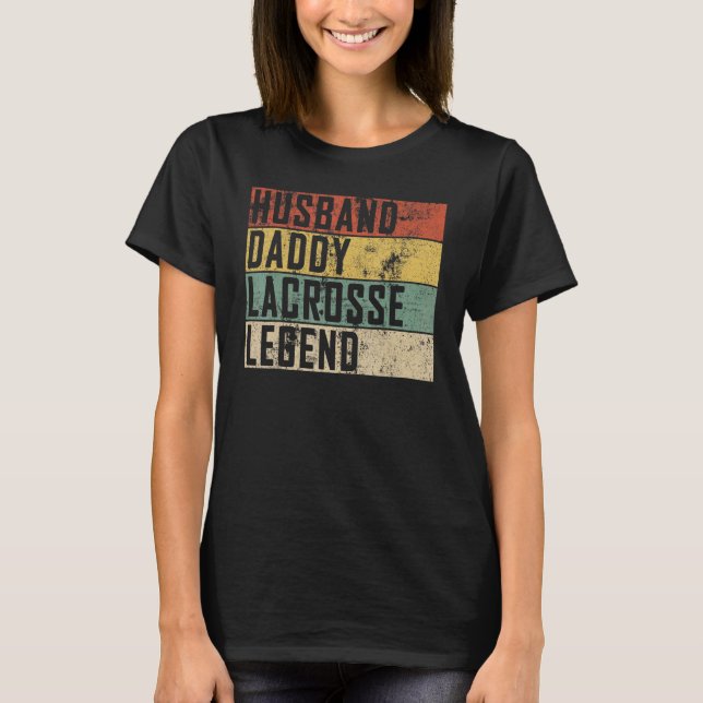 Camiseta Mens Husband Daddy Lacrosse Legend Lacrosse Sport (Anverso)