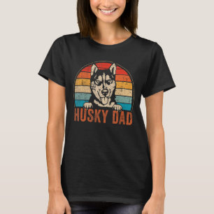 Camiseta Mens Husky Dad Vintage Retro Siberian Husky Fathe