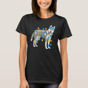 Camiseta Mens Husky Mascota Light Hanukkah Dreidel Happy Ch