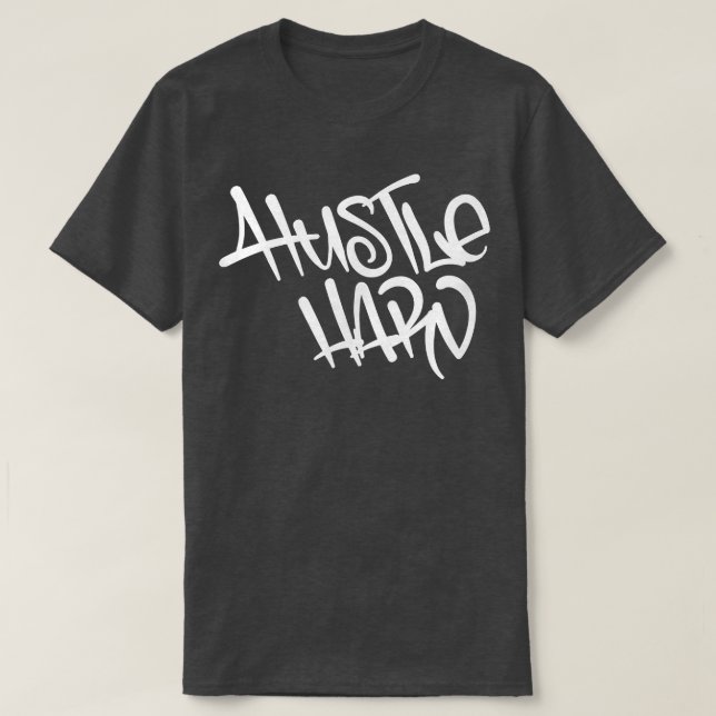 Camiseta Mens HUSTLE Gym Fitness Workout Bodybuilding Motiv (Diseño del anverso)