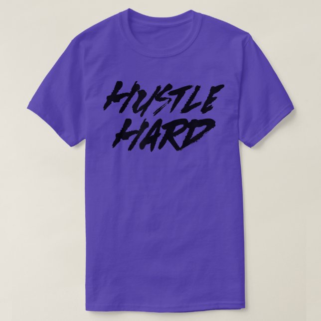 Camiseta Mens HUSTLE HARD HARD Gym Fitness Workout Bodybuil (Diseño del anverso)