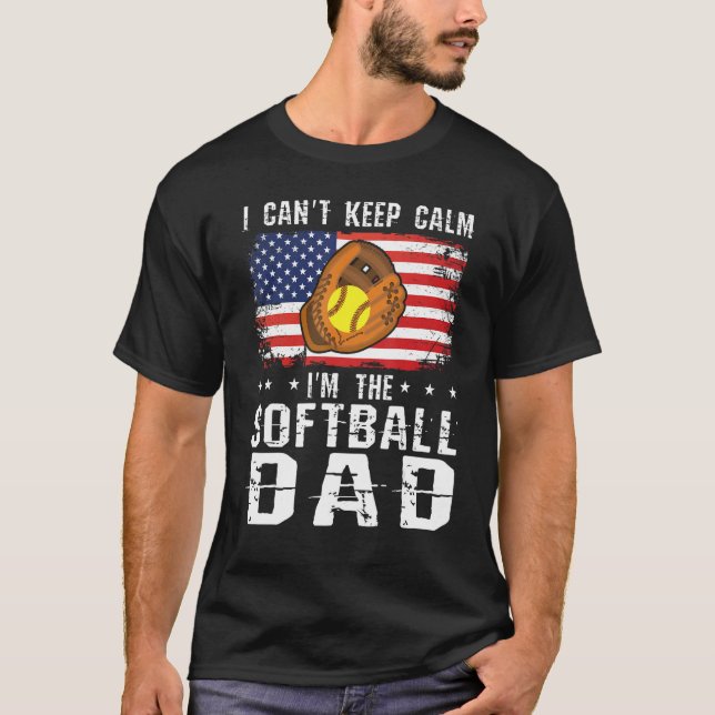 Camiseta Mens I can t keep calm I m the softball dad softba (Anverso)