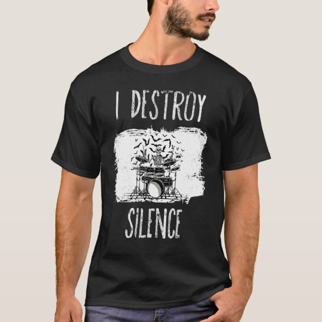 Camiseta Mens I Destruye Los Tambores De Silencio Drummer G (Anverso)