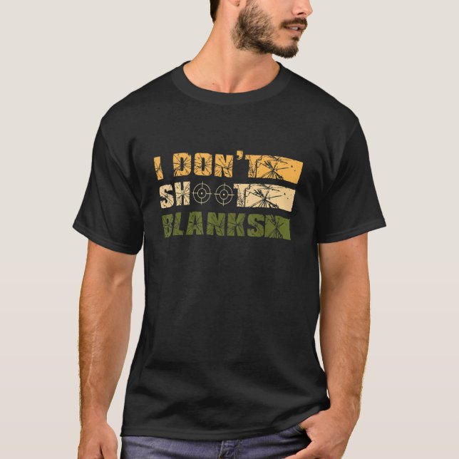 Camiseta Mens I Don't Shoot Blanks Invitación de embarazo (Anverso)