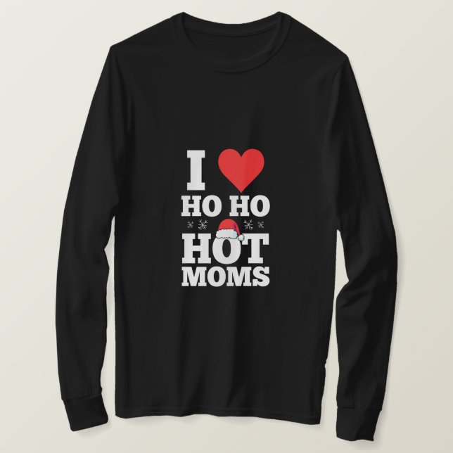 Camiseta Mens I ho ho ho ho calor Moms Santa Hat Xmas Premi (Anverso del diseño)
