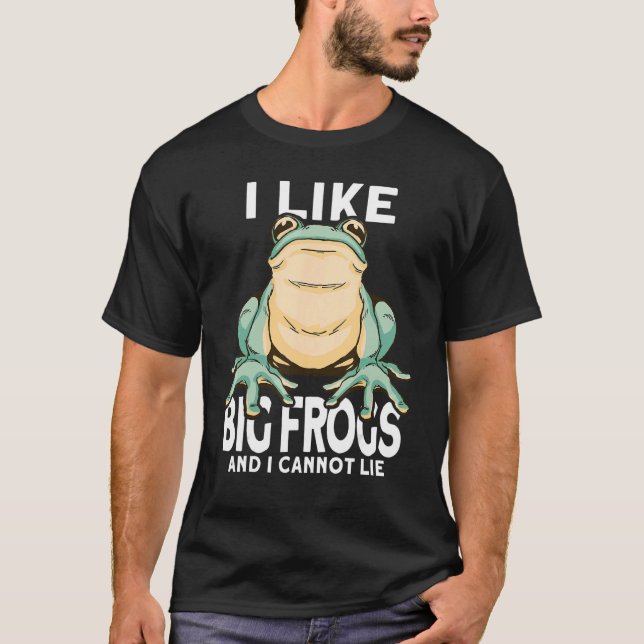 Camiseta Mens I Like Big Frogs and I Cannot Lie  Frog catch (Anverso)