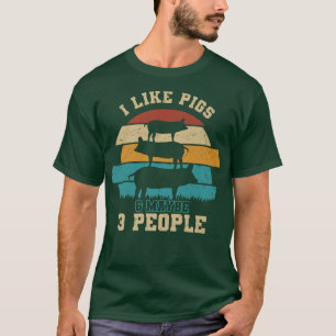 Camiseta Mens i like pigs and maybe 3 people - pig farmer s