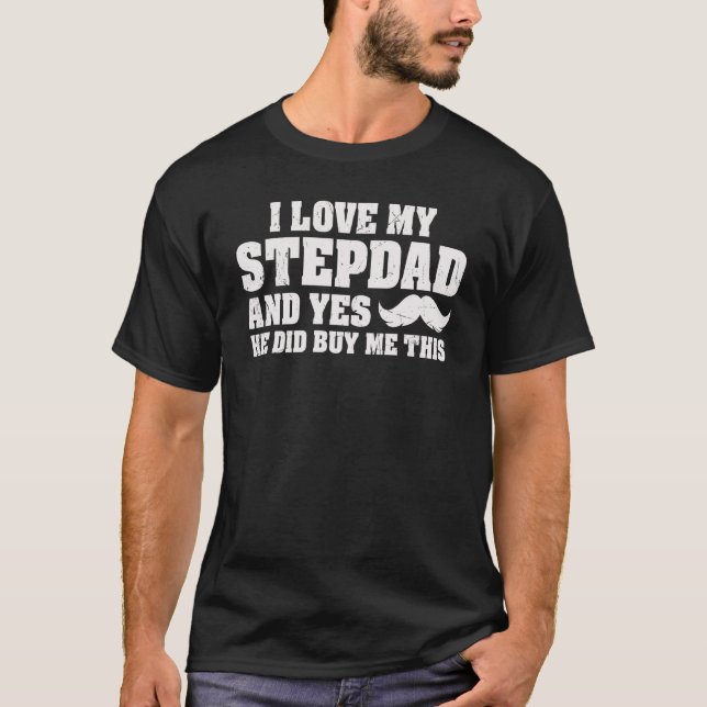 Camiseta Mens I Love My Step Dad Stepdad (Anverso)