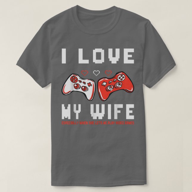 Camiseta Mens I Love My Wife Día de San Valentín Video Game (Diseño del anverso)