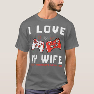 Camiseta Mens I Love My Wife Día de San Valentín Video Game