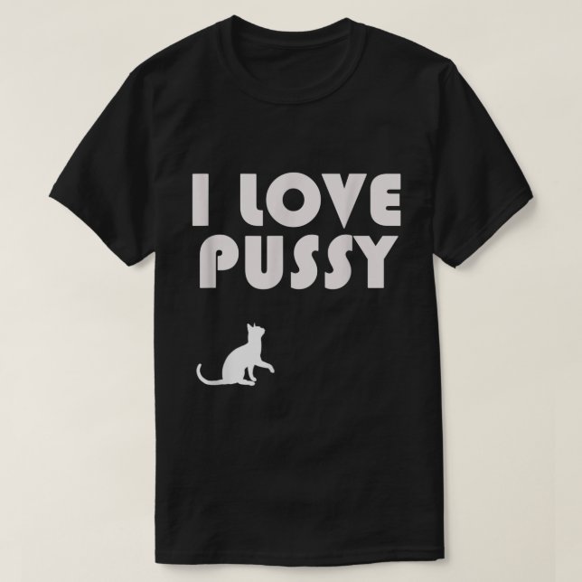 Camiseta Mens I Love Pussy (Diseño del anverso)