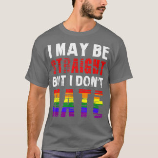 Camiseta Mens I May Be Straight But I Don't Hate T  Gift Te