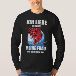 Camiseta Mens Ich Liebe Es Wenn Frau Mich Pescador Lets Fis