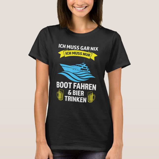 Camiseta Mens ich muss gar nix ich muss nur Boot fahren Kap (Anverso)