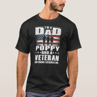 Camiseta Mens I'm A Dad Poppy And A Veteran Dad Poppy