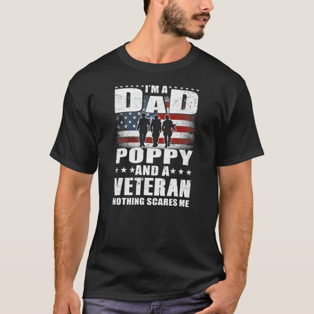 Camiseta Mens I'm A Dad Poppy And A Veteran Dad Poppy (Anverso)