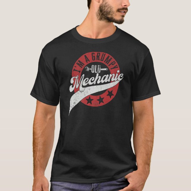Camiseta Mens I'm A Grumpy Old Mechanic Funny Car Mechanic  (Anverso)