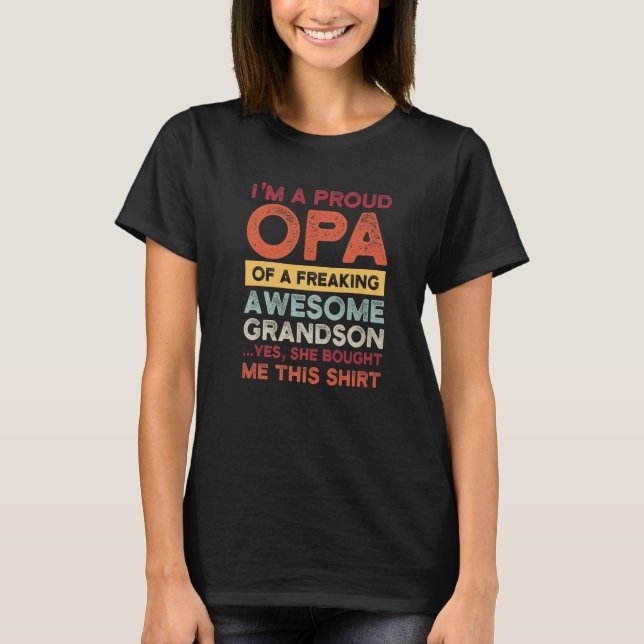 Camiseta Mens I'm a proud opa of a awesome grandson grandki (Anverso)