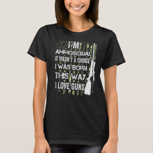 Camiseta Mens Im Ammosexual Gun Dad Green Camo Gunsmith