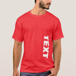 Camiseta Mens Impresión de doble cara Gran negrita Texto de