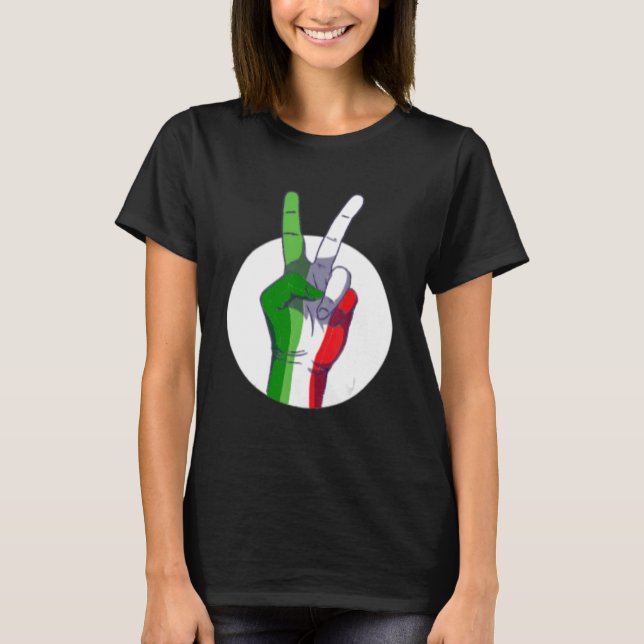 Camiseta Mens Italian Flag peace sign  Victory Sign Nationa (Anverso)