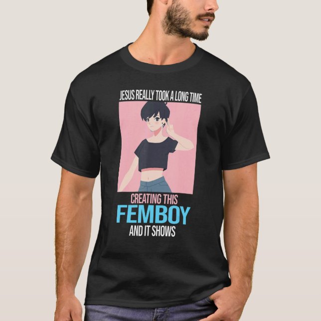Camiseta Mens Jesús realmente se tomó el tiempo creando fem (Anverso)