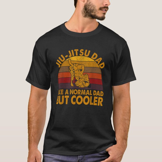 Camiseta Mens Jiu Jitsu Dad Retro BJJ brasileño Jujitsu Fat (Anverso)