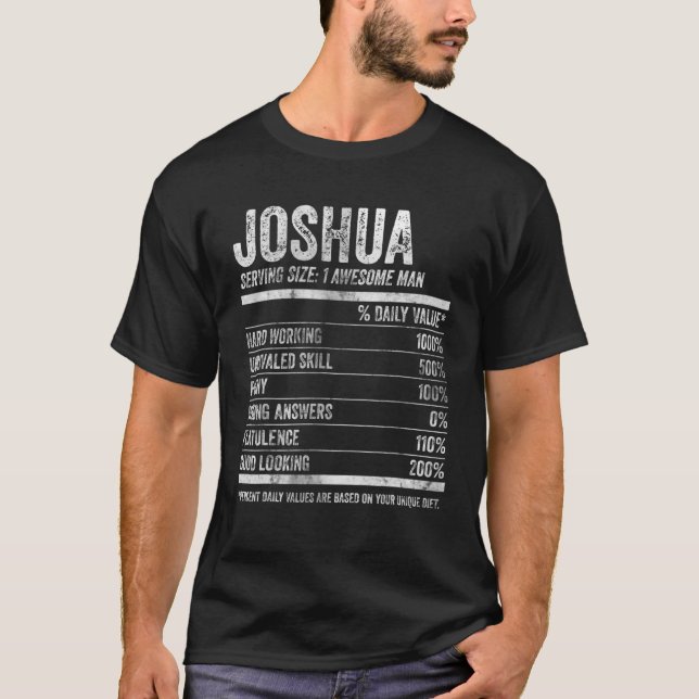 Camiseta Mens Joshua Nutrición Nombre personalizado Nombre  (Anverso)