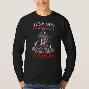 Camiseta Mens June Guy Devil Me Vio Con La Cabeza Abajo