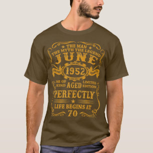 Camiseta Mens Junio 1952 La leyenda del mito del hombre de 