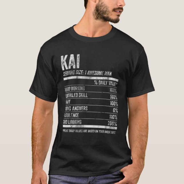 Camiseta Mens Kai Nutrition Nombre Personalizado Nombre Fun (Anverso)