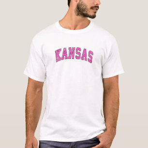 Camiseta Mens Kansas Ks Diseño de Deportes Vintage Diseño R
