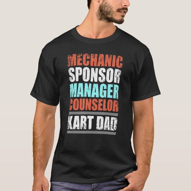 Camiseta Mens Kart Dad Kart Carreras Go Karting Racer (Anverso)