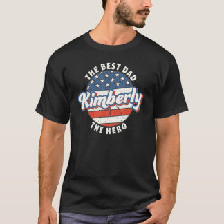 Camiseta Mens Kimberly Best Dad Hero US Flag Personalised F