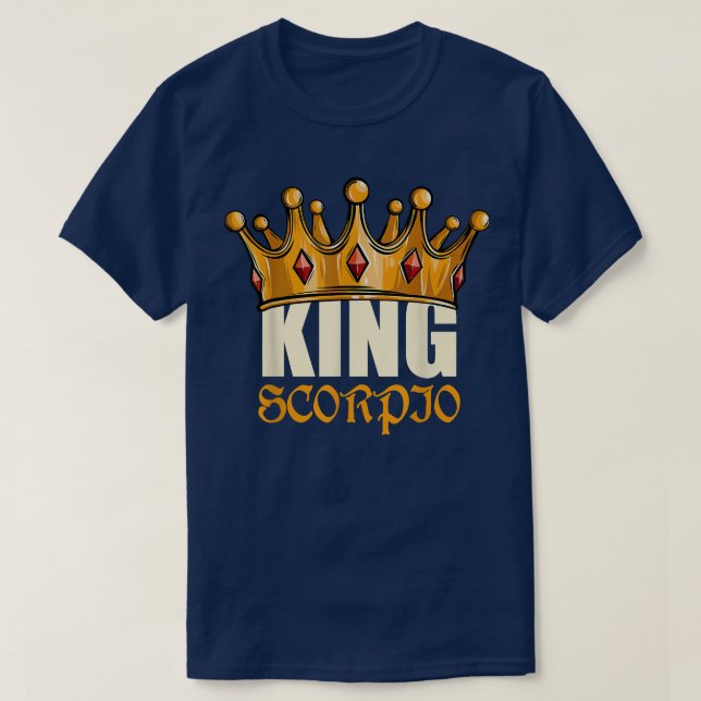Camiseta Mens King Scorpio Zodiac Birthday Horoscope Astrol (Diseño del anverso)