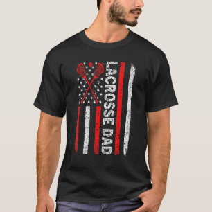 Camiseta Mens Lacrosse Dad American Flag Dad Lacrosse Fathe