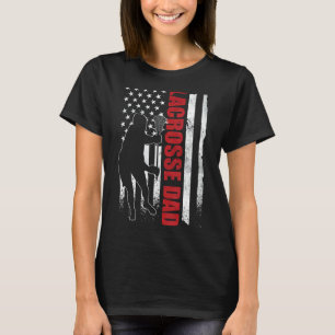 Camiseta Mens Lacrosse Dad Bandera Americana 4 de Julio Lax