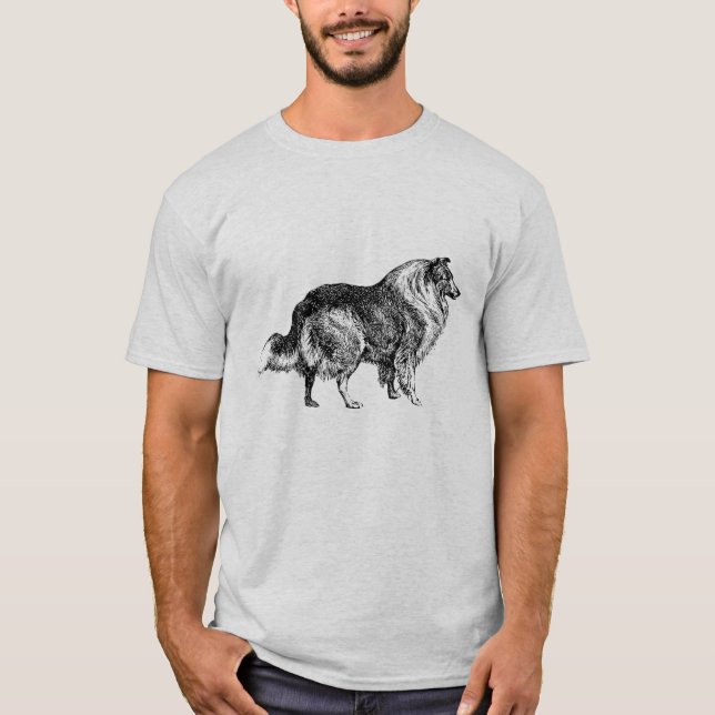 Camiseta Mens Lassie Collie Dog (Anverso)
