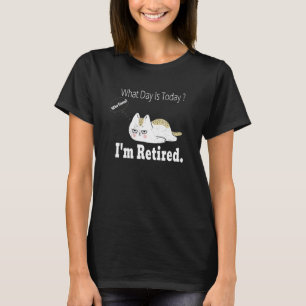 Camiseta Mens Lazy Cat Cita Estoy Retirado Guay Retirement