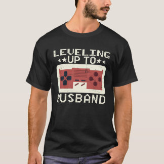 Camiseta Mens Leveling Up to Husband Bachelor Party Gamer E