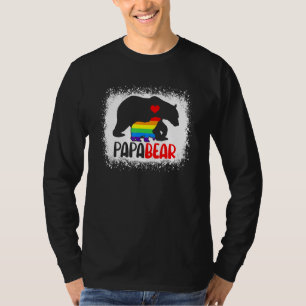 Camiseta Mens Lgbt Papa Bear Orgulloso Papá Rainbow Lgbt Or