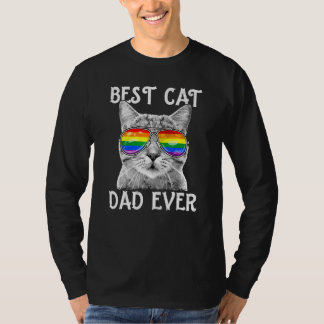 Camiseta Mens Lgbtq Mejor Papá Gato Nunca Papi Purride Arco