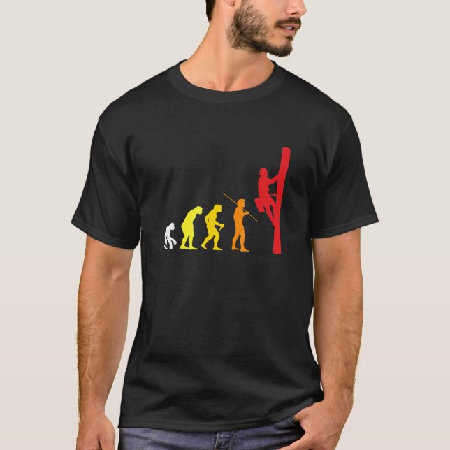 Camiseta Mens Lineman Evolution Design Great Electrician Mo (Anverso)