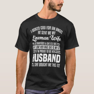 Camiseta Mens Lineman Husband Apparthotel Cute Lineman Desi