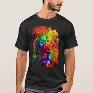 Camiseta Mens Lion Prestigioso Con Colores Brillantes